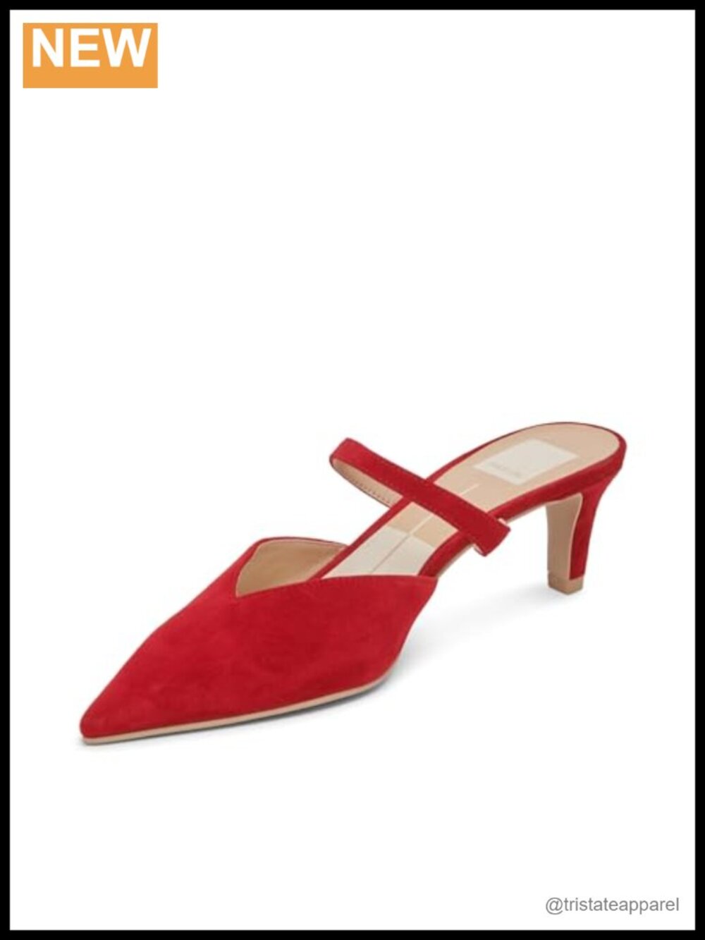 Dolce Vita Kanika Mid Suede Slide Heeled Sandals Peep Toe Stiletto